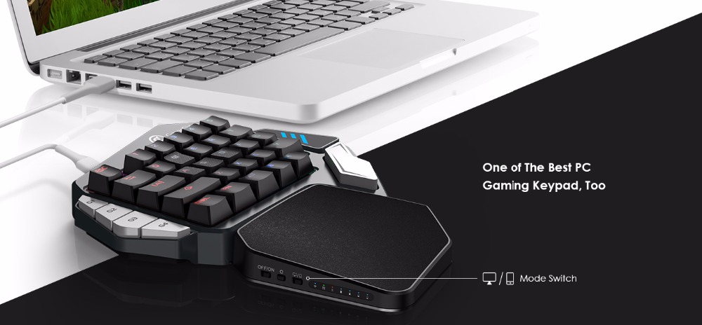 GameSir Z1 Wired / Wireless Dual-mode RGB One-handed Mechanical Keyboard Blue Switch Built-in 2000mAh lithium Battery - Black
