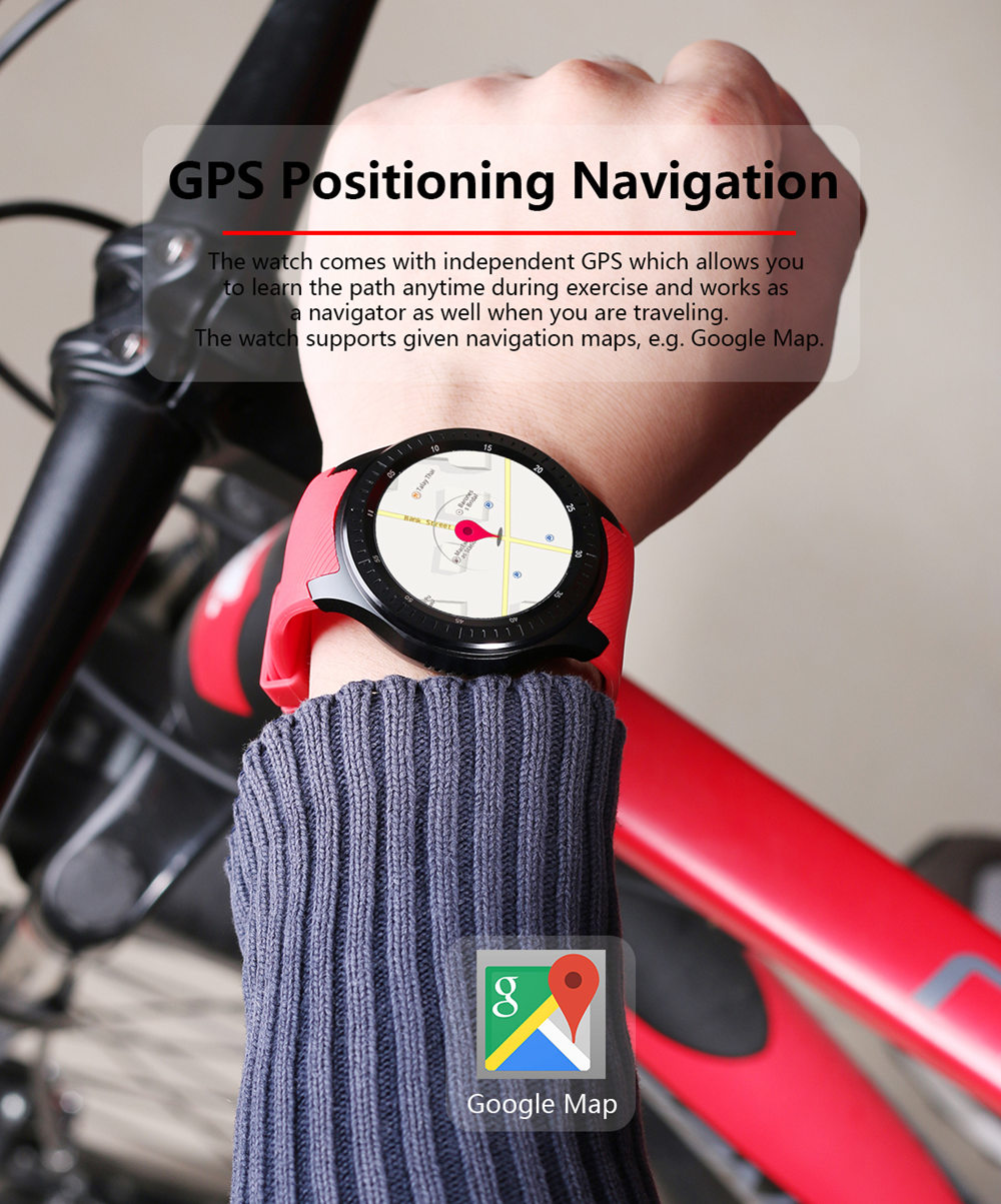 Makibes AT06 4G Smartwatch Phone Android 6.1 MTK6739 Quad Core 1GB RAM 16GB ROM 1.3 Inch IPS Screen IP68 GPS Heart Rate Monitor - Black