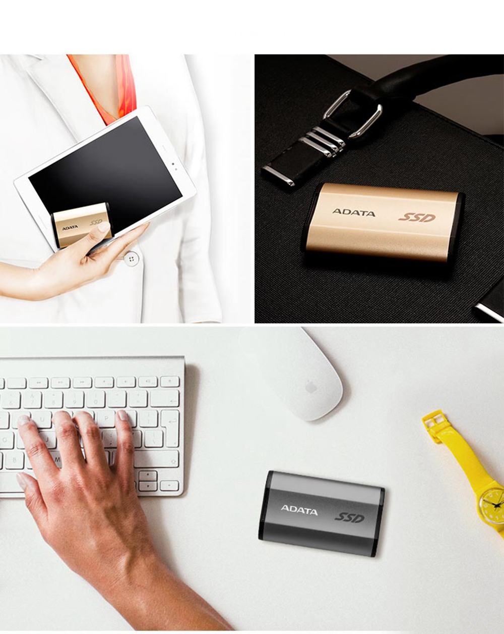 ADATA SE730H 256GB Type-c Interface SSD Portable Solid State Disk 500MB/s - Champagne Gold
