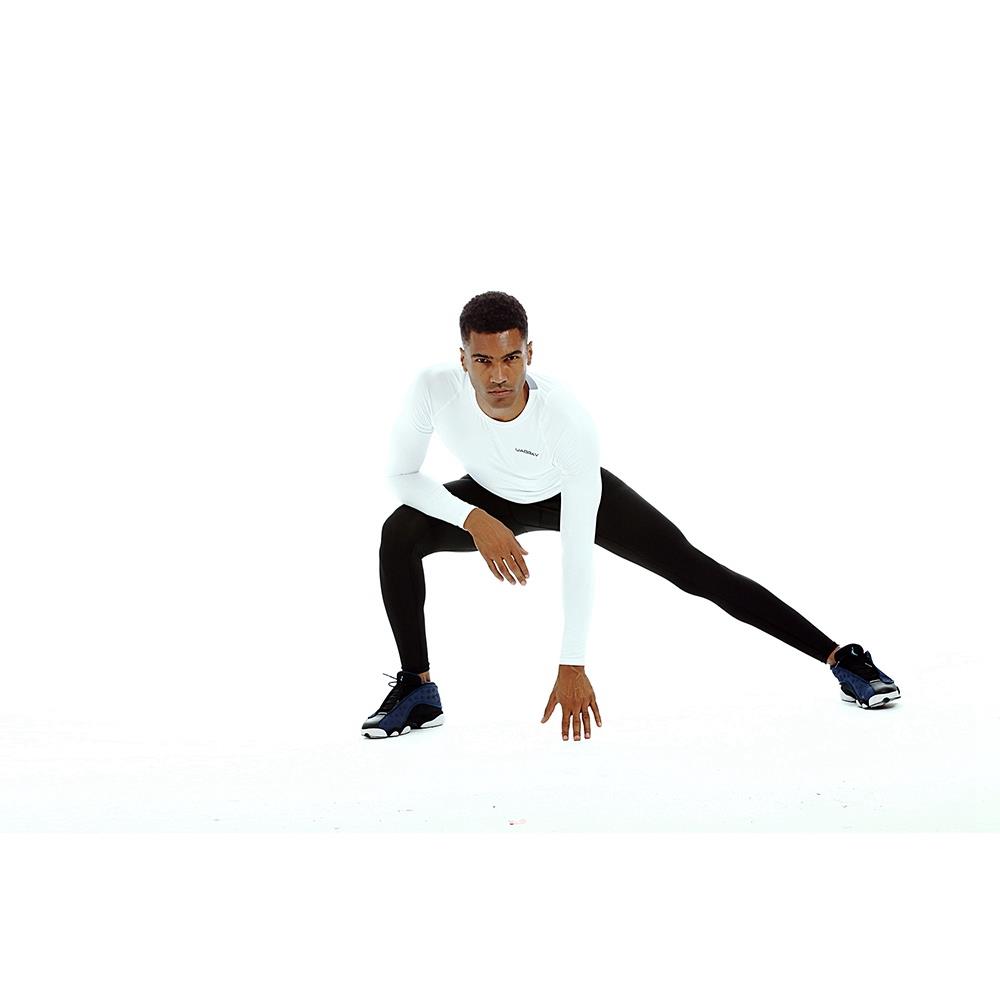 AK34 Men Fitness Sports Training Elastic Long Sleeve Tops T-Shirts Size L - White