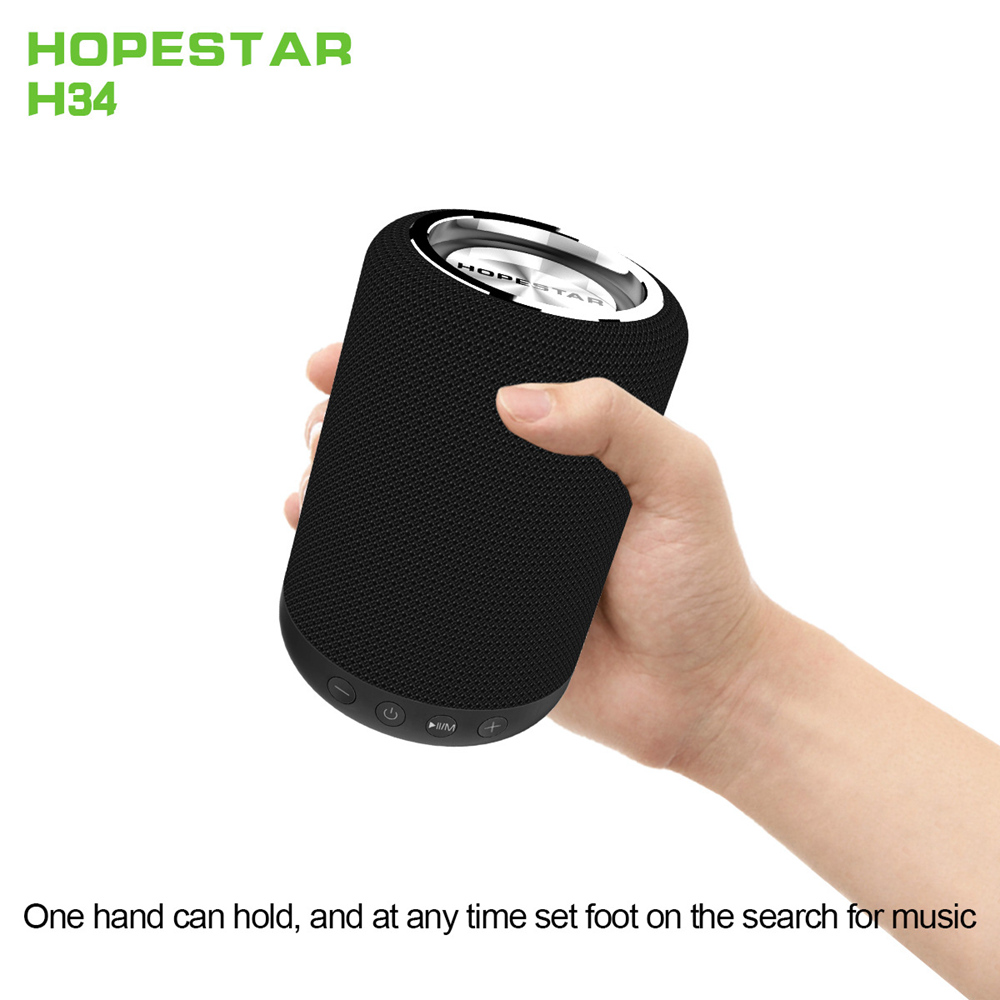 HOPESTAR H34 Portable Bluetooth Speaker Audio Card Computer Phone Player - White