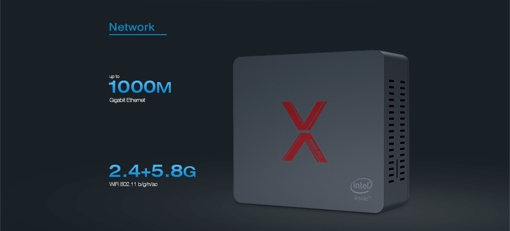 Beelink BT3-X Intel Apollo Lake J3355 4GB/64GB Windows 10 Mini PC Dual Band WiFi Bluetooth Gigabit LAN HDMI X 2