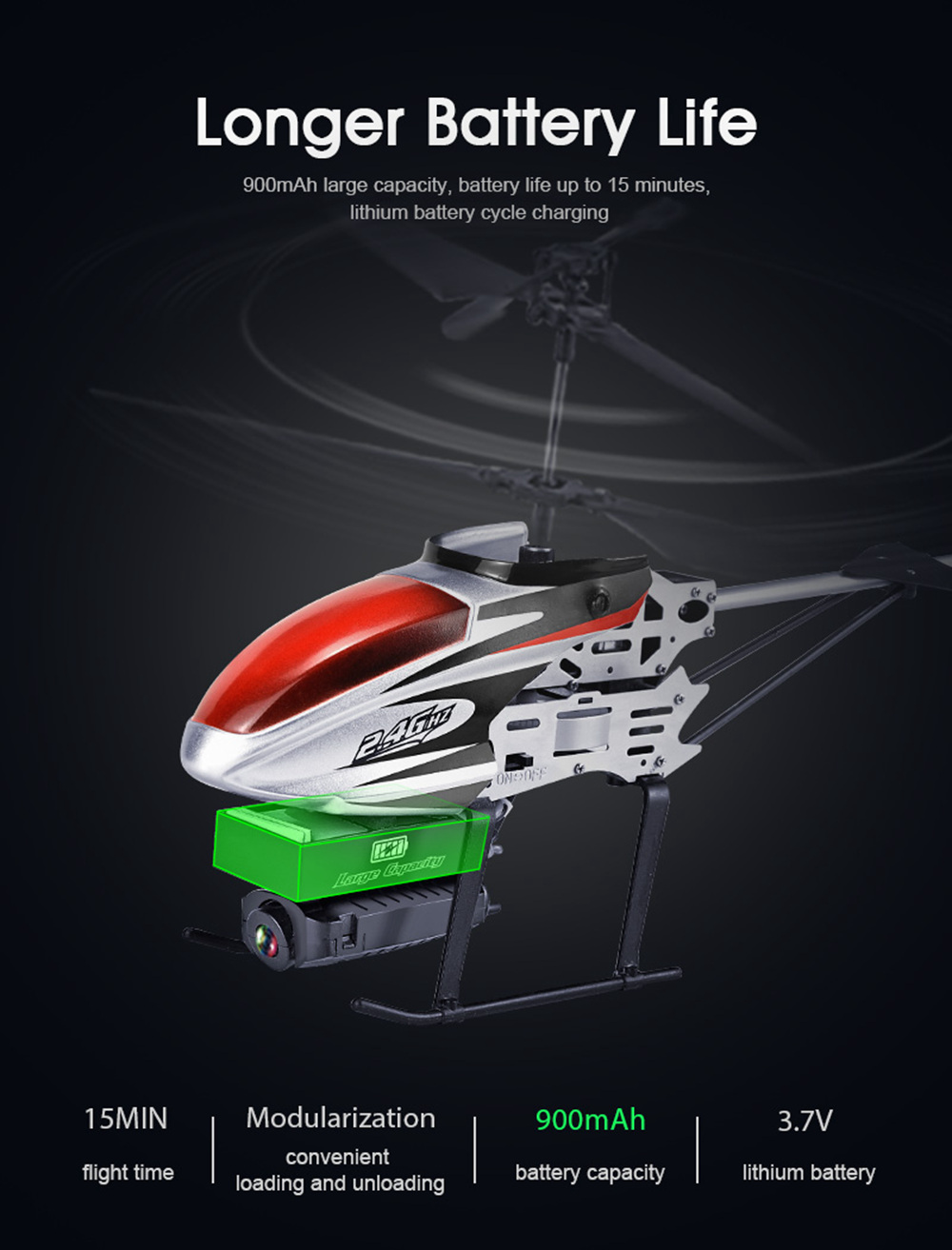 KY808W 5MP WiFi 2.4G 4CH 6-Axis FPV RC Helicopter Altitude Hold Mode RTF - Red