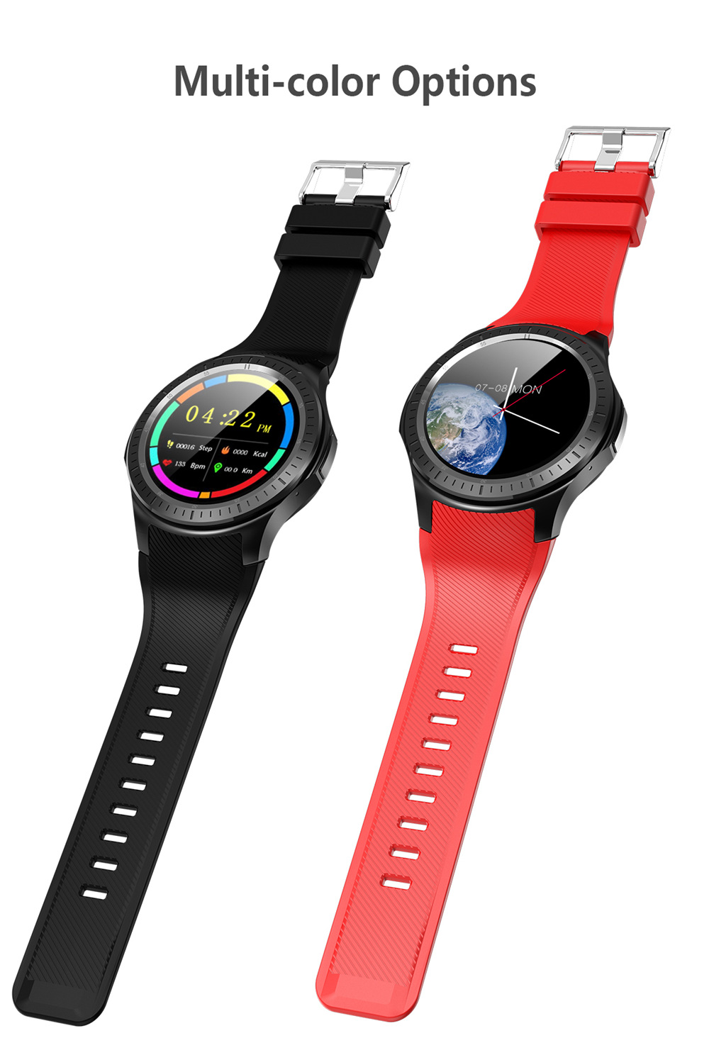 Makibes AT06 4G Smartwatch Phone Android 6.1 MTK6739 Quad Core 1GB RAM 16GB ROM 1.3 Inch IPS Screen IP68 GPS Heart Rate Monitor - Black