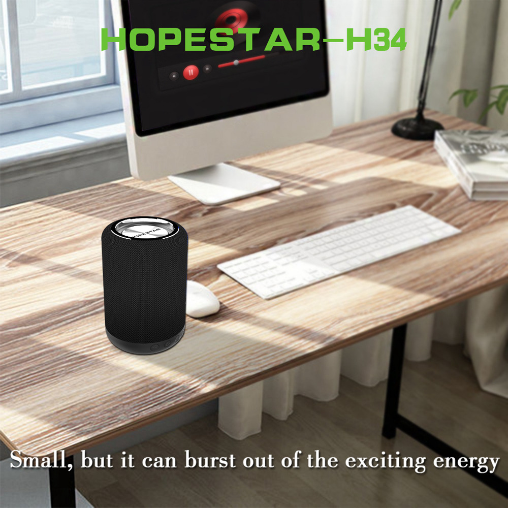 HOPESTAR H34 Portable Bluetooth Speaker Audio Card Computer Phone Player - White