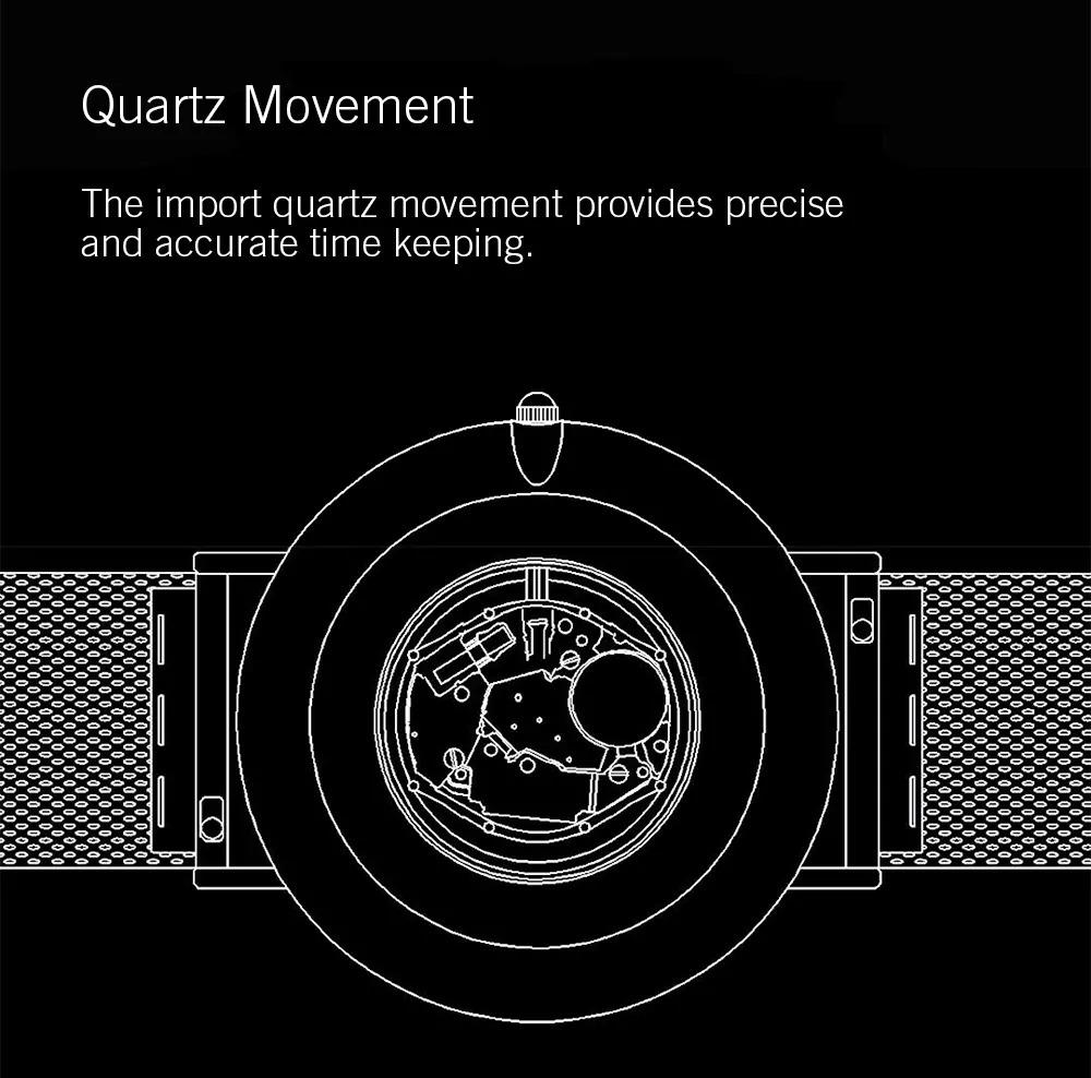 Xiaomi I8 Men's Quartz Wristwatch Stainless Steel Citizen Quartz Movement - Black+Gold