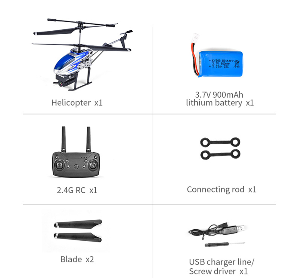 KY808W 5MP WiFi 2.4G 4CH 6-Axis FPV RC Helicopter Altitude Hold Mode RTF - Red