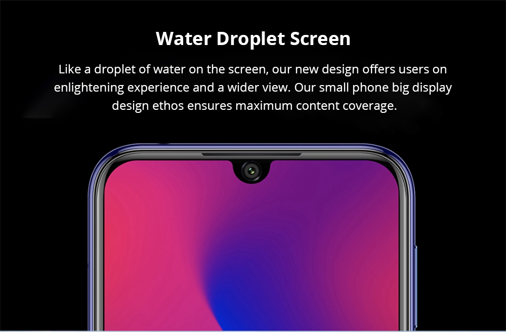 Elephone A6 Mini 5.71 Inch 4G LTE Smartphone MT6761 4GB 32GB 16.0MP+2.0MP Dual Rear Cameras Android 9.0 Face ID Fast Charge - Black
