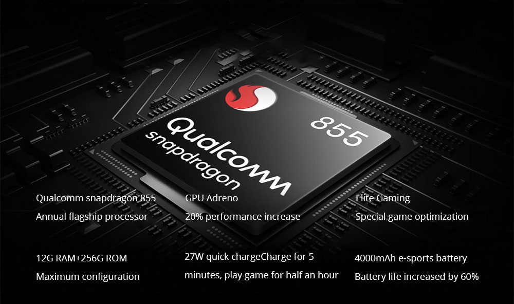 Xiaomi Black Shark 2 6.39 Inch 4G LTE Gaming Smartphone Snapdragon 855 12GB 256GB 48.0MP+12.0MP Dual Rear Cameras Android 8.1 In-display Fingerprint Quick Charging - Silver