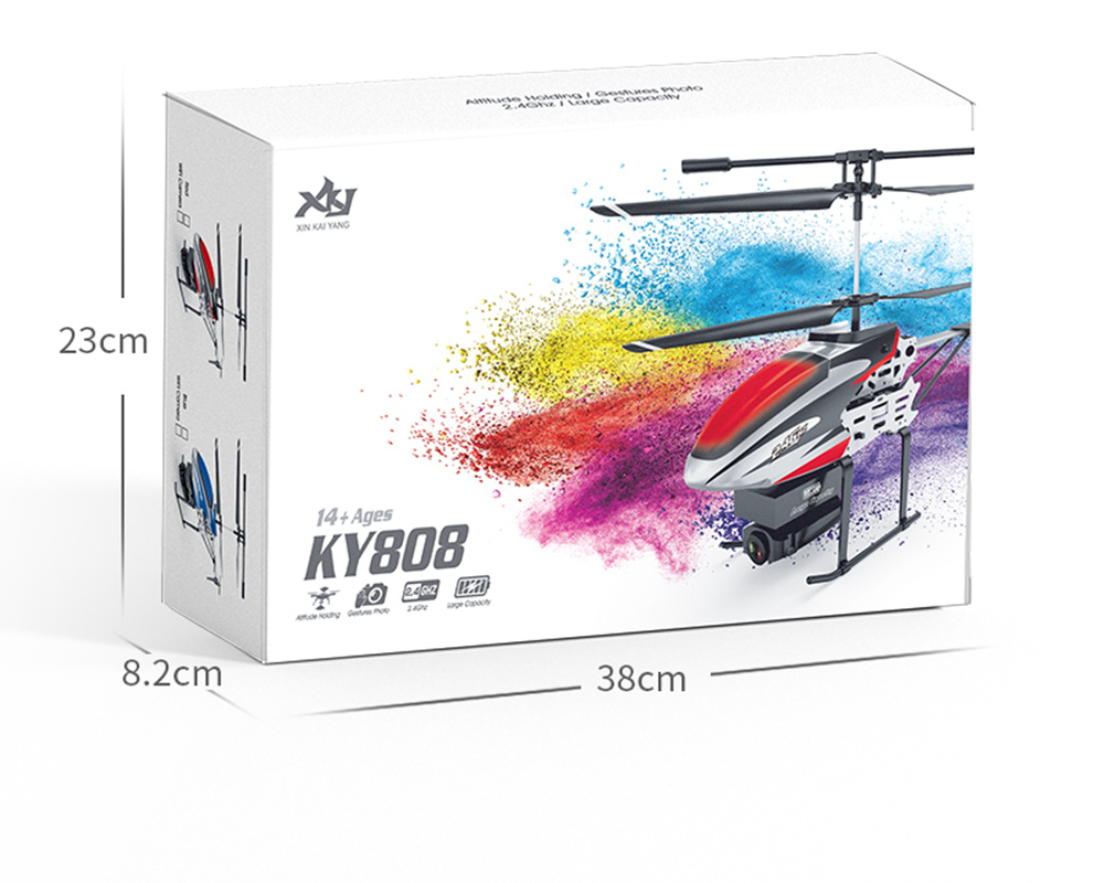 KY808W 5MP WiFi 2.4G 4CH 6-Axis FPV RC Helicopter Altitude Hold Mode RTF - Red