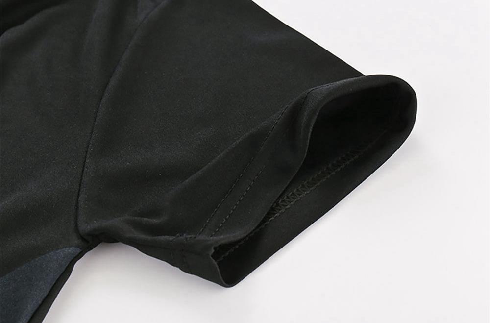 YJ01 Men 3D Printed T-shirt Short Sleeve Round Neck Tops Size XXL - Black