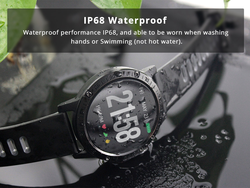 Makibes T6 Pro Smart Watch 1.3 Inch IPS Screen Heart Rate Blood Pressure Monitor IP68 Multiple Sports Modes - Gray