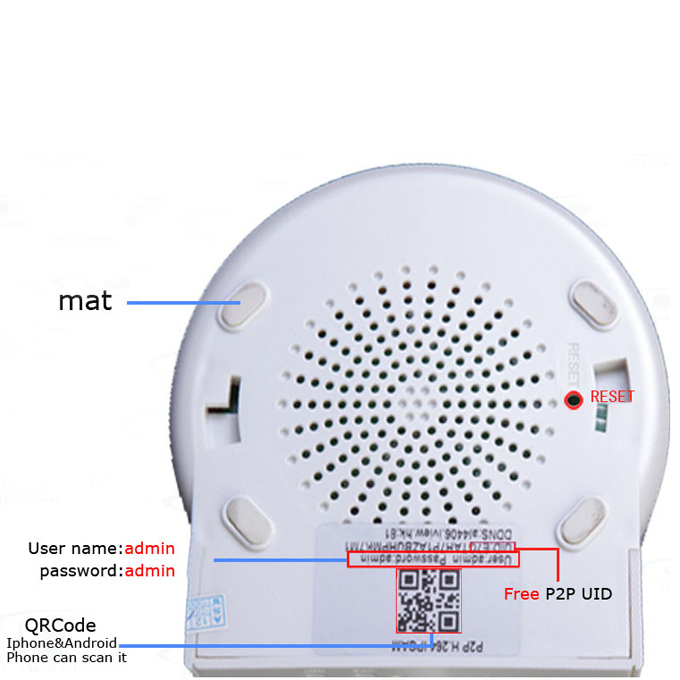 720P Mega Pixel P2P Plug and Play Two-Way Audio Security Wireless IP Camera with IR Night Vision Support Micro Card