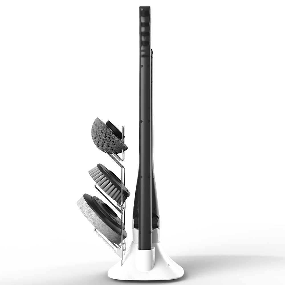 Phaewo Electric Spin Scrubber with LED Display Long Extension Handle Cleaning Brush - White