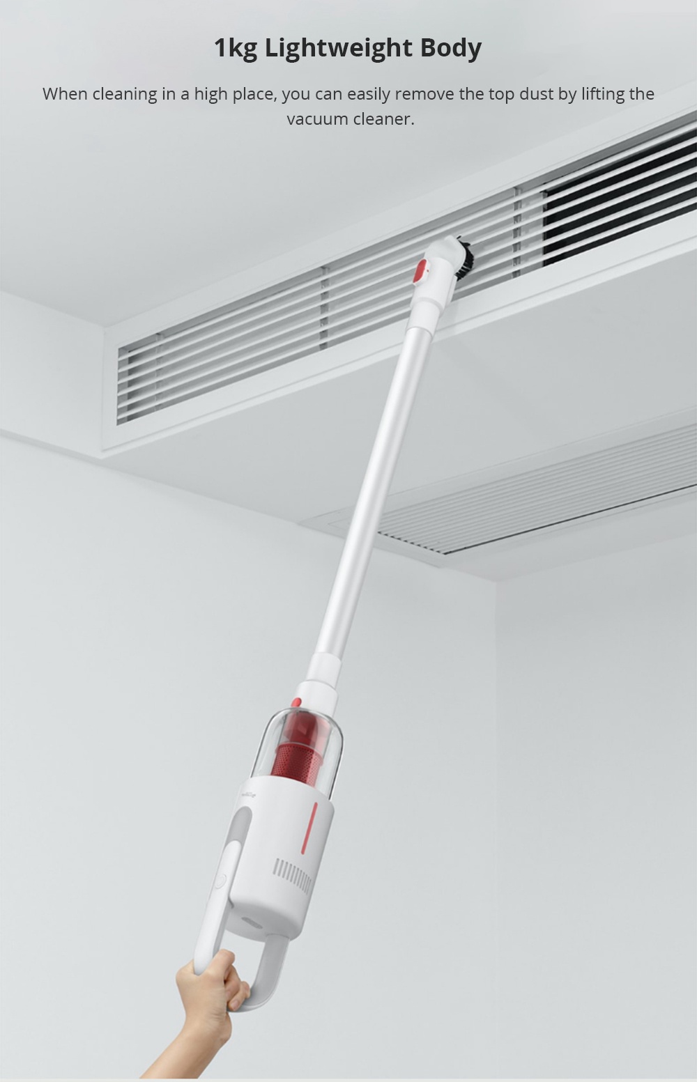 Xiaomi Deerma VC20S Upright Cordless Stick Vacuum Cleaner Sound-absorbing Cotton Anti-winding Hair - White