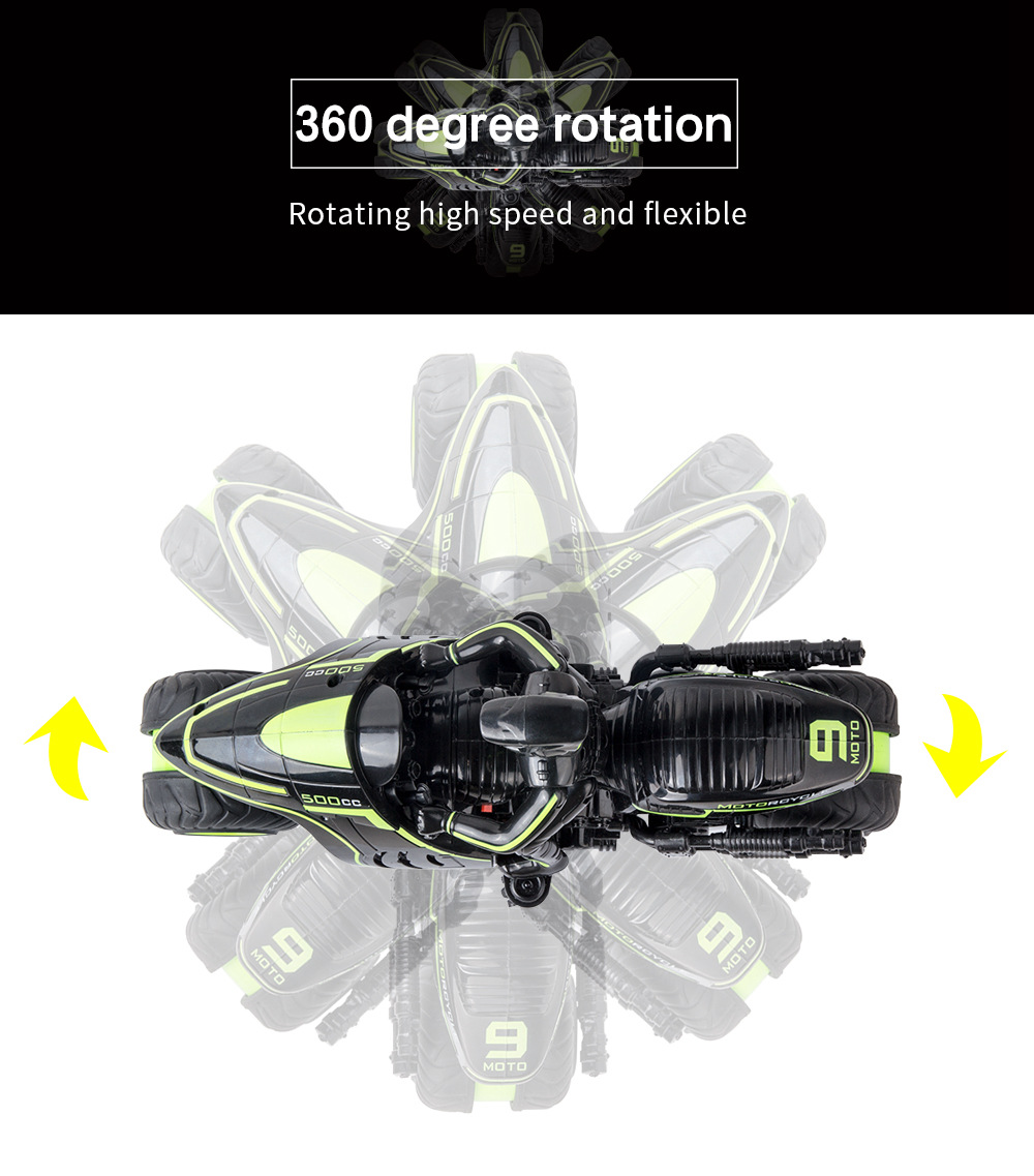 JDRC SY003 2.4G Side-row Special Effects RC Motorcycle RTR - Black + Green