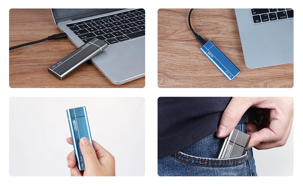STmagic SPT30 128G Mini Portable M.2 SSD USB3.1 To Type-C Solid State Drive Read Speed 480MB/s - Gray