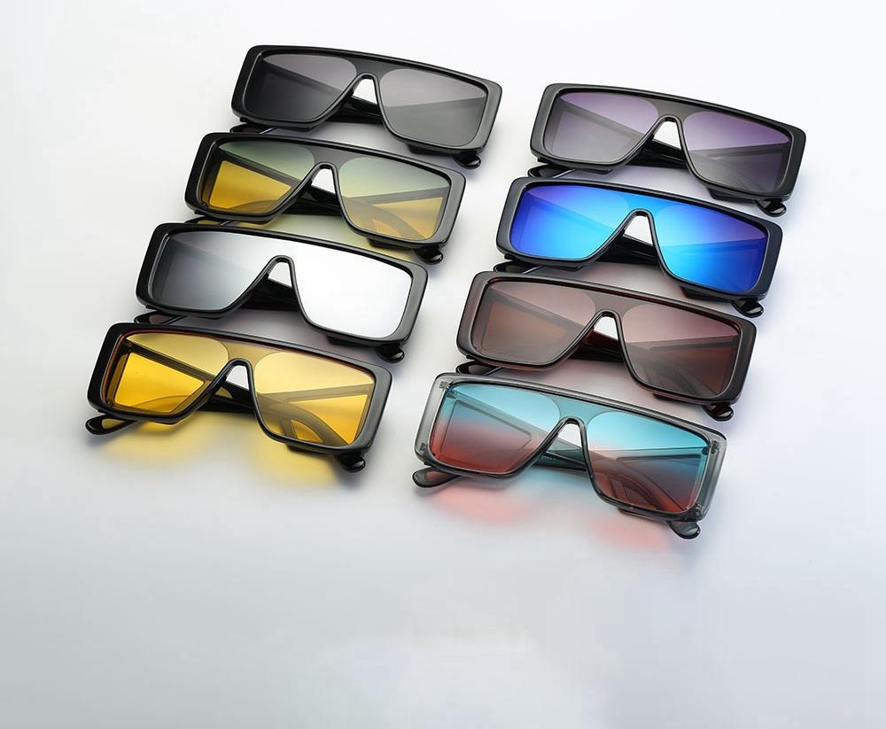 S9010 Unisex Classic Polarized Sunglasses Vintage Square Mirror UV400 - Blue + Pink