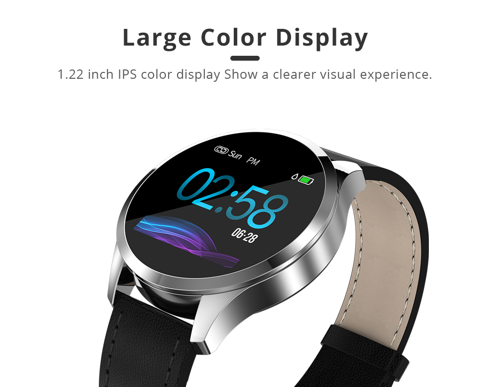 Makibes T5 Smart Watch 1.22 Inch TFT Screen IP67 Heart Rate Blood Pressure Sleep Monitor 230mAh Battery PU Strap - Black