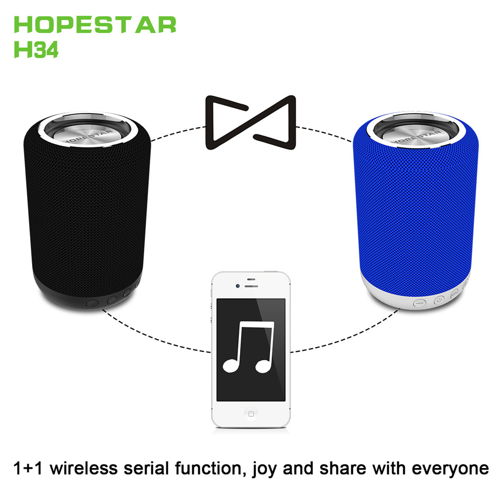 HOPESTAR H34 Wireless Bluetooth Speaker Outdoor Mini Portable Audio Card Computer Phone Player - Blue
