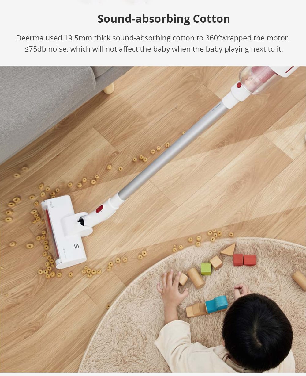 Xiaomi Deerma VC20S Upright Cordless Stick Vacuum Cleaner Sound-absorbing Cotton Anti-winding Hair - White