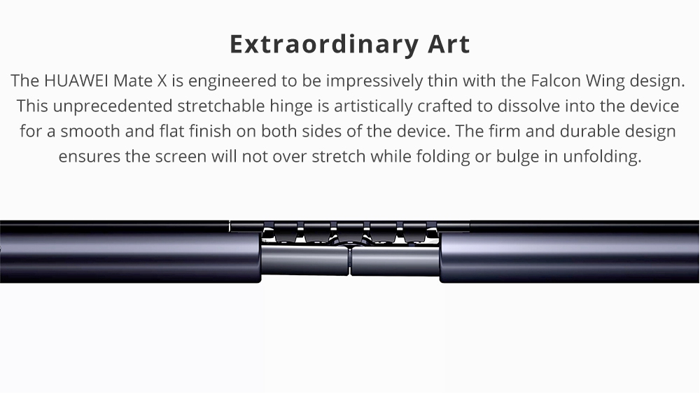 HUAWEI Mate X 8.0 Inch Flexible Foldable screen 5G LTE Smartphone Kirin 980 8GB 512GB 48.0MP+16.0MP+8.0MP Triple Rear Cameras Android 9.0 NFC Type-C - Blue