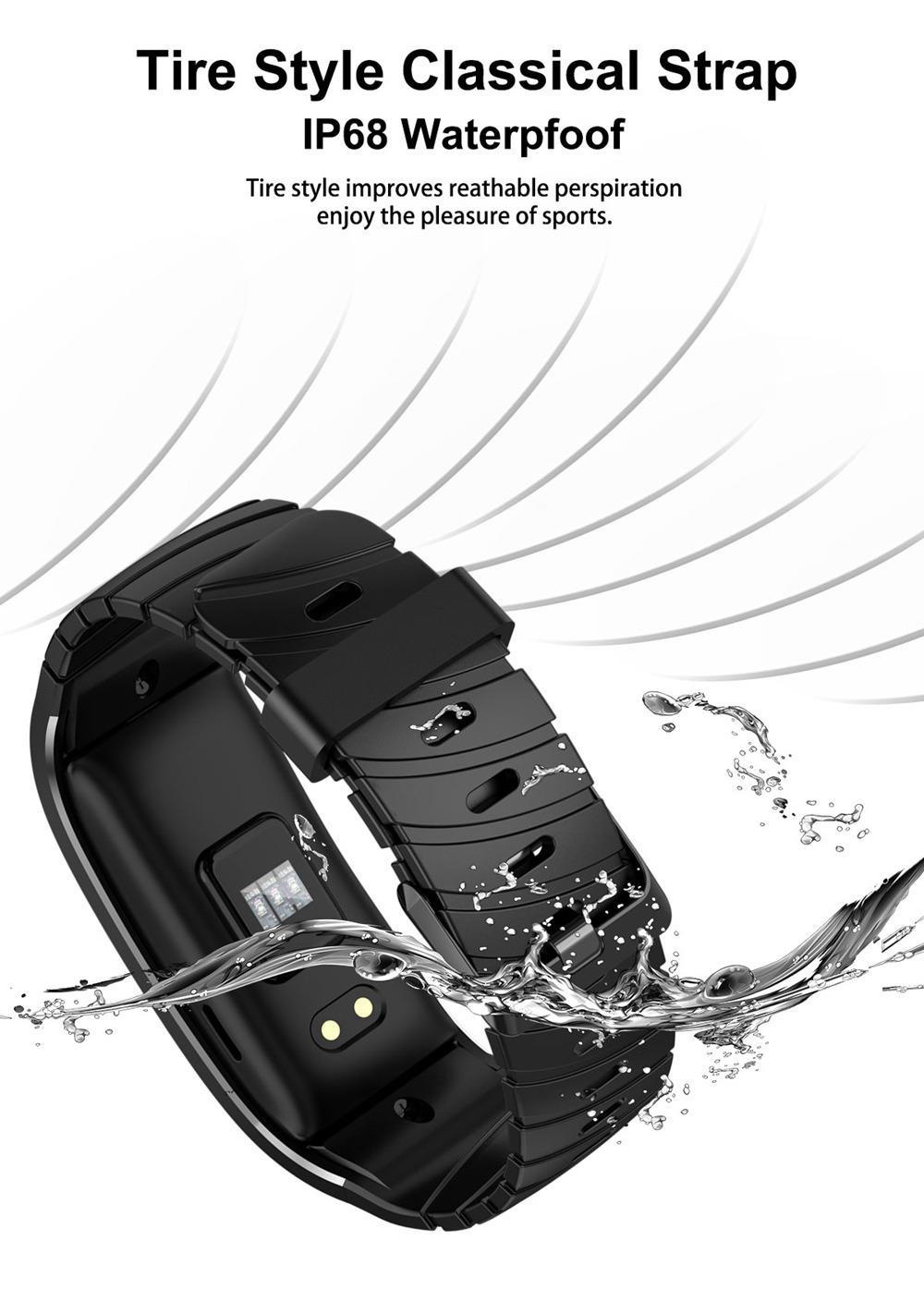 Makibes HR6 Smart Bracelet 0.96 Inch TFT Screen Heart Rate Sleep Monitor IP68 Multi Sports Modes - Black