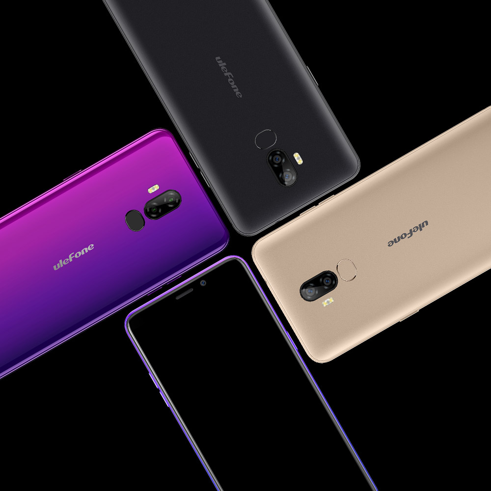 Ulefone Power 3L 6.0 Inch 4G LTE Smartphone MT6739 2GB 16GB 8.0MP+5.0MP Dual Rear Cameras Android 8.1 Face ID NFC 6350mAh - Gold