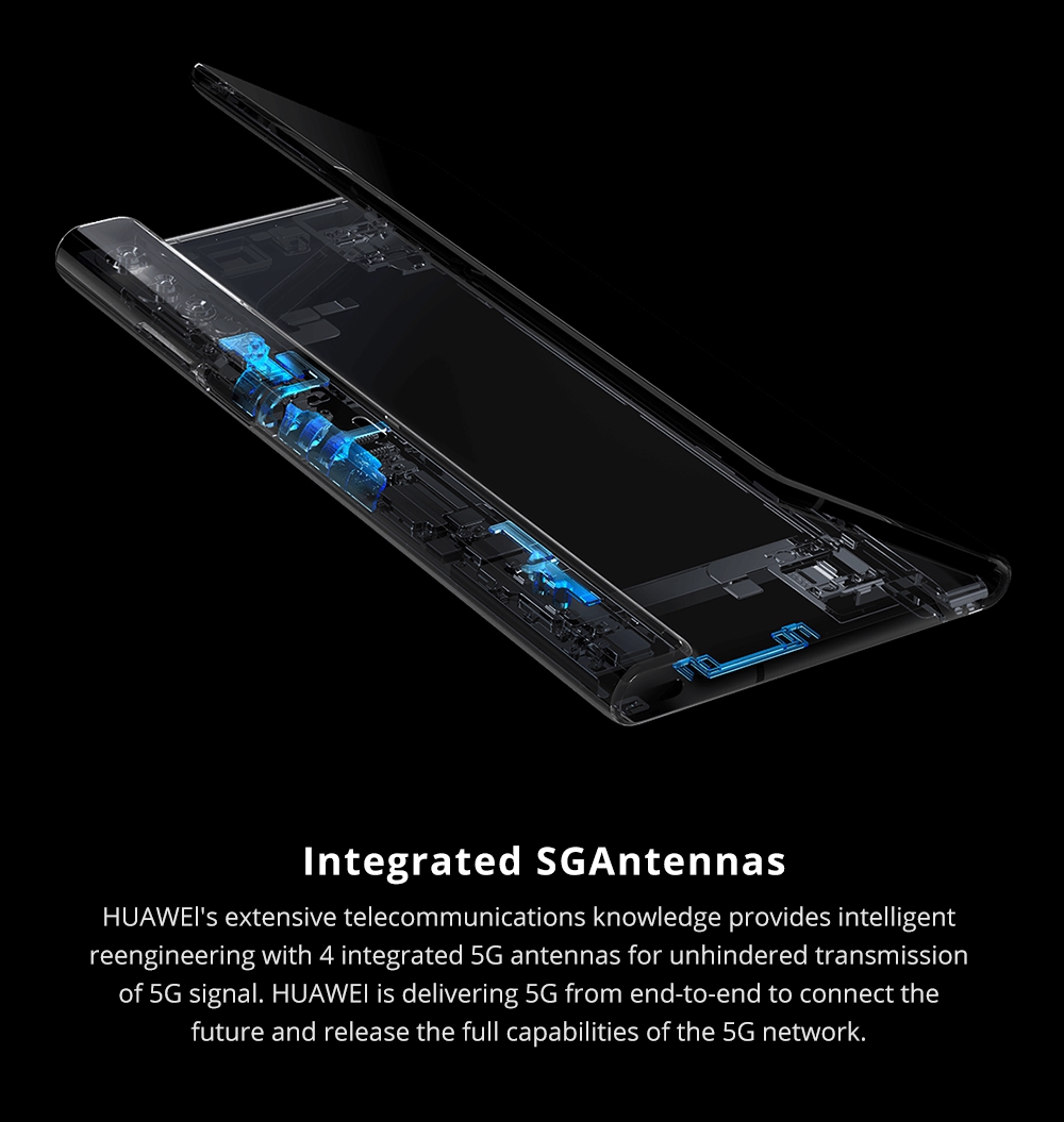 HUAWEI Mate X 8.0 Inch Flexible Foldable screen 5G LTE Smartphone Kirin 980 8GB 512GB 48.0MP+16.0MP+8.0MP Triple Rear Cameras Android 9.0 NFC Type-C - Blue