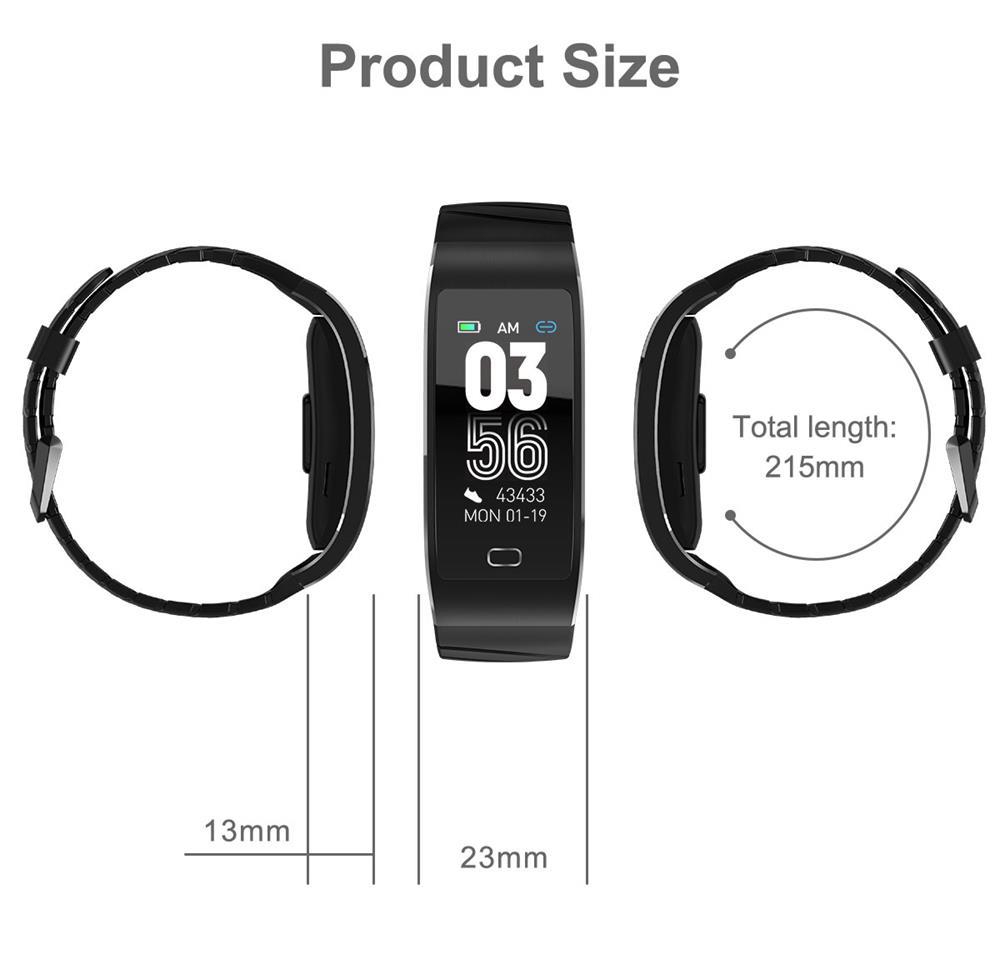 Makibes HR6 Smart Bracelet 0.96 Inch TFT Screen Heart Rate Sleep Monitor IP68 Multi Sports Modes - Black