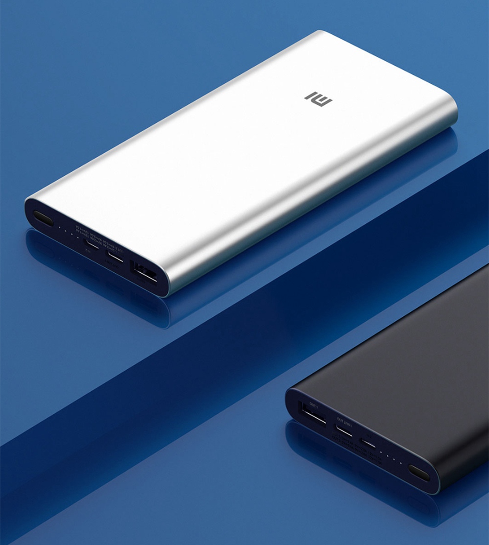 Xiaomi Mi3 10000mAh Power Bank USB-C Two-way Fast Charge - Silver