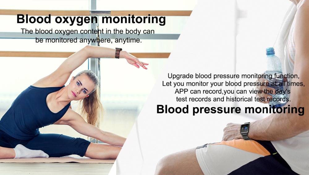 Makibes T2 Smart Watch 1.3 Inch IPS Screen Heart Rate Blood Pressure Monitor IP67 Multi Sports Modes - Black