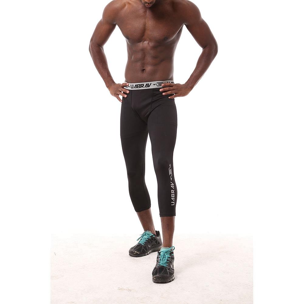 X9 Men Fitness Pants Training Elastic Sports Capri Trousers Size S - Black