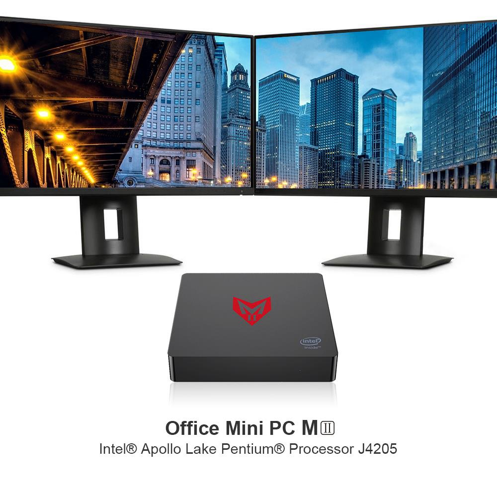 MII Intel Apollo Lake J4205 8GB DDR4 128GB SSD Windows 10 Mini PC Dual Band WiFi Bluetooth Gigabit LAN USB3.0 HDMI X 2
