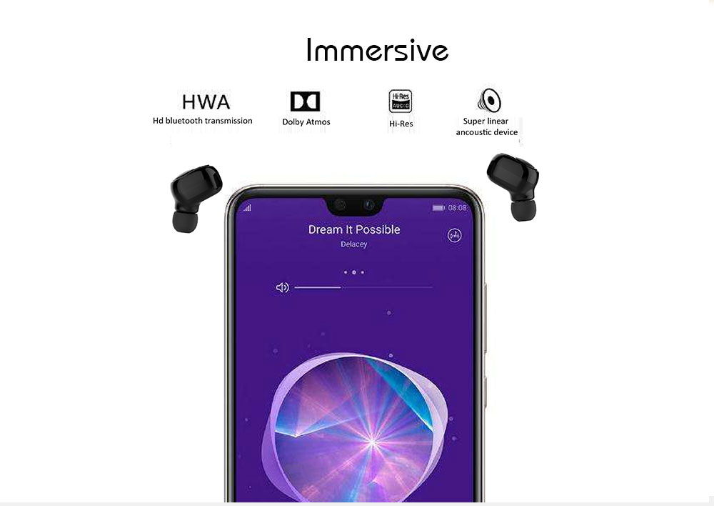 SERVO R25 2.8' Mobile Phone Dual SIM Card with Bluetooth 5.0 TWS Wireless Earphones 6000mAh - Gold