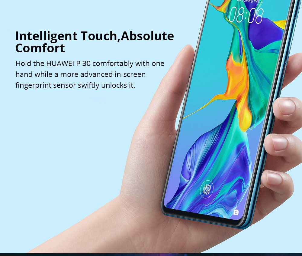 HUAWEI P30 6.1 Inch 4G LTE Smartphone Kirin 980 8GB 256GB 40.0MP+16.0MP+8.0MP Triple Rear Cameras Android 9.0 NFC In-display Fingerprint Fast Charge - Black