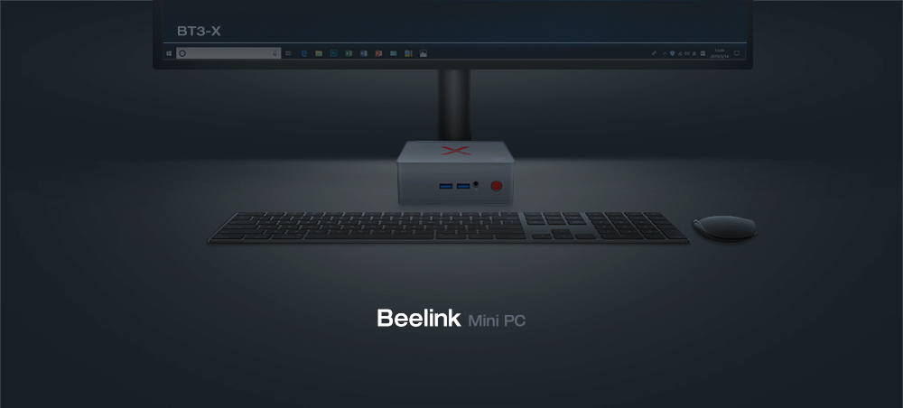 Beelink BT3-X Intel Apollo Lake J3355 4GB/64GB Windows 10 Mini PC Dual Band WiFi Bluetooth Gigabit LAN HDMI X 2