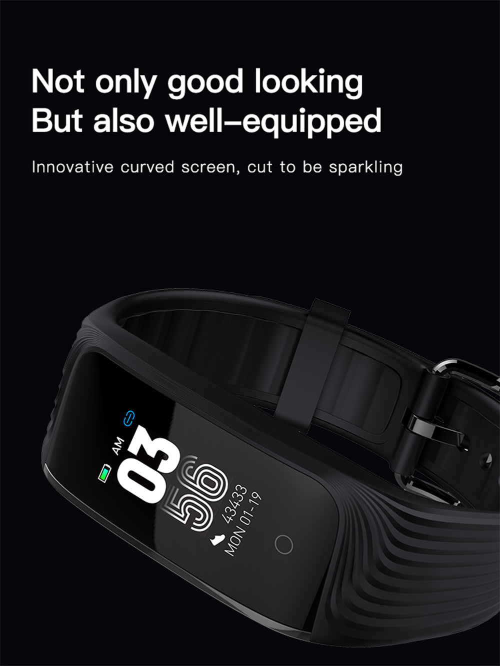 Makibes HR7 Smart Bracelet Sports Fitness Band 0.96 Inch TFT Screen Heart Rate Sleep Monitor IP68 - Blue