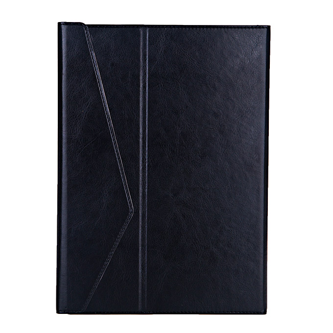 Rechargeable Wireless Bluetooth Keyboard Leather Case with Stand for iPad Air 2 - Black