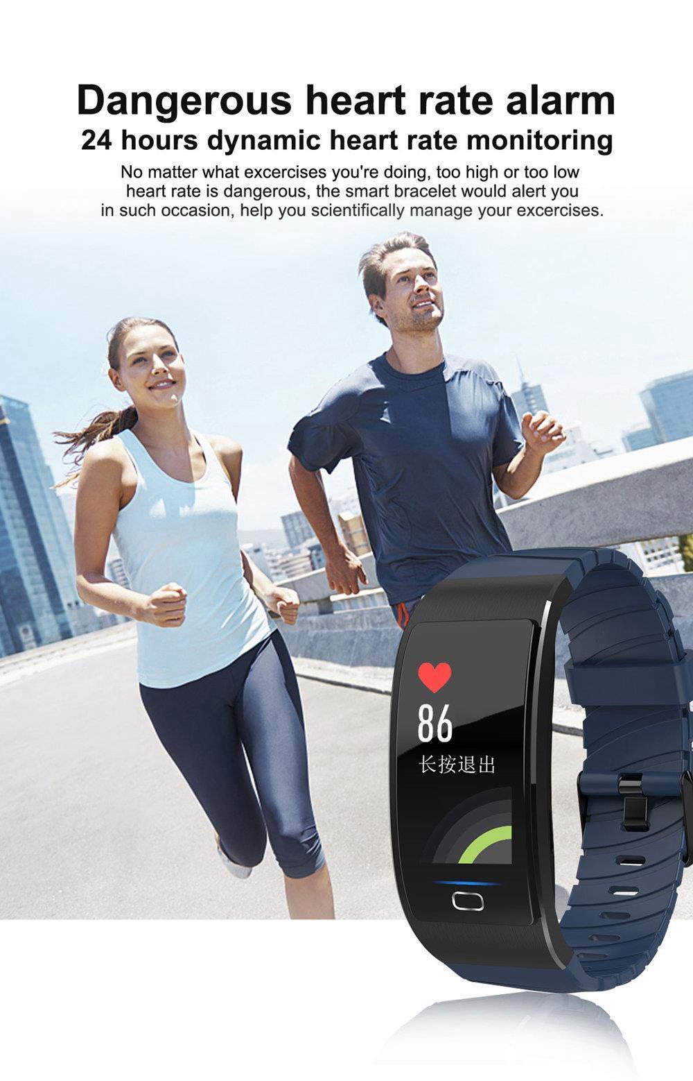 Makibes HR6 Smart Bracelet 0.96 Inch TFT Screen Heart Rate Sleep Monitor IP68 Multi Sports Modes - Black