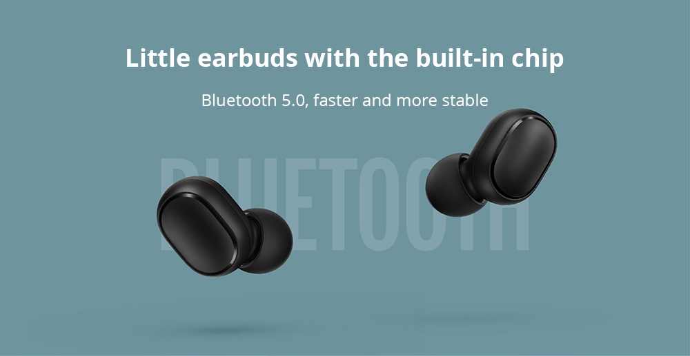 Xiaomi Redmi AirDots TWS Bluetooth 5.0 Earbuds 4 Hours Working Time Noise Reduction - Black