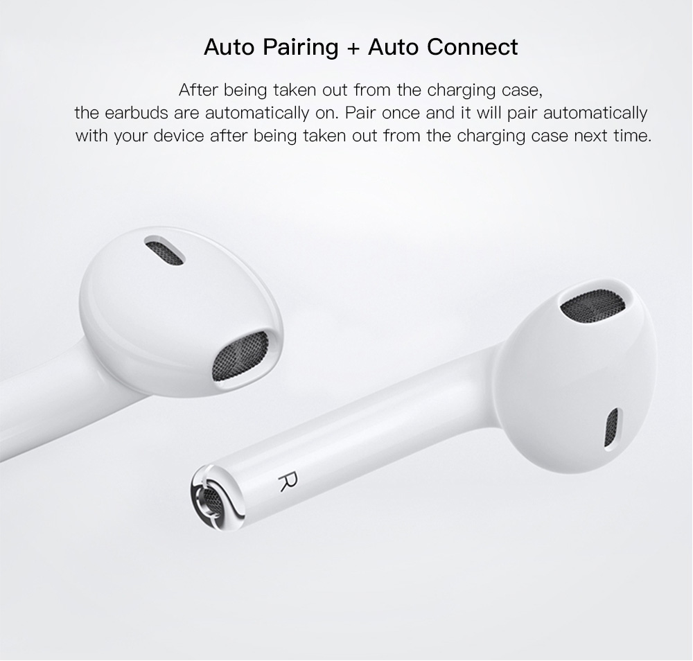 Apods i12 Bluetooth 5.0 TWS Earbuds Realtek 8763BFR Binaural Call Tap Control Auto Pairing Stereo Sound 4 Hours Working Time - Upgraded Edition