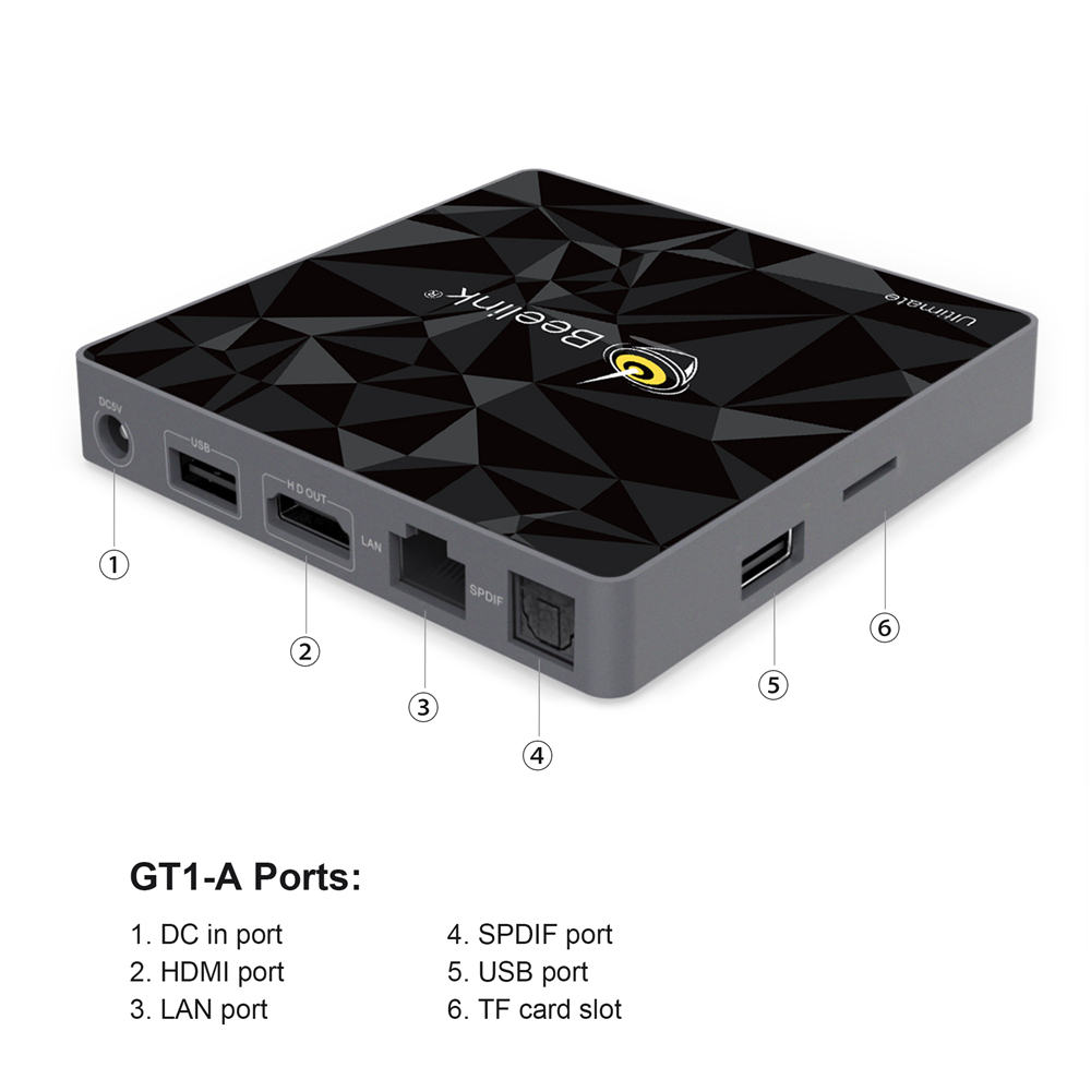 Beelink GT1-A ATV Version Amlogic S912 Android 7.1 DDR3 3GB 32GB eMMC 4K TV BOX with Voice Remote Dual Band WiFi