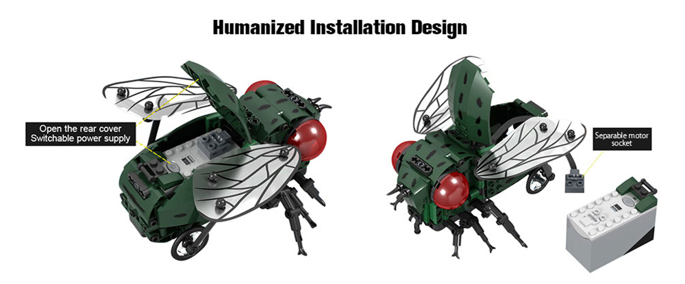 Mofun 7114 280PCS DIY Electric Fly Assembling Building Blocks RC Smart Robot With Automatic Obstacle Avoidance