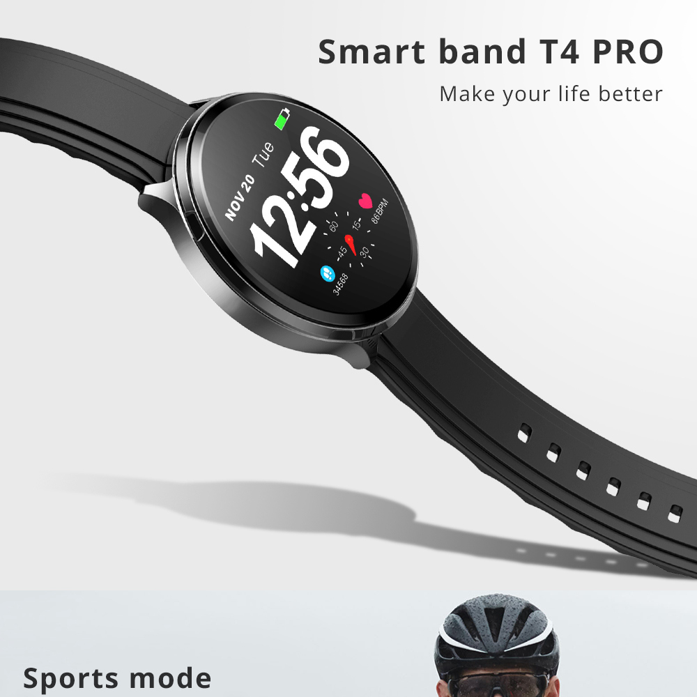 Makibes T4 Pro Smart Watch 1.3 Inch TFT Screen IP67 Heart Rate Blood Pressure Oxygen Sleep Monitor Silicone Strap - Pink