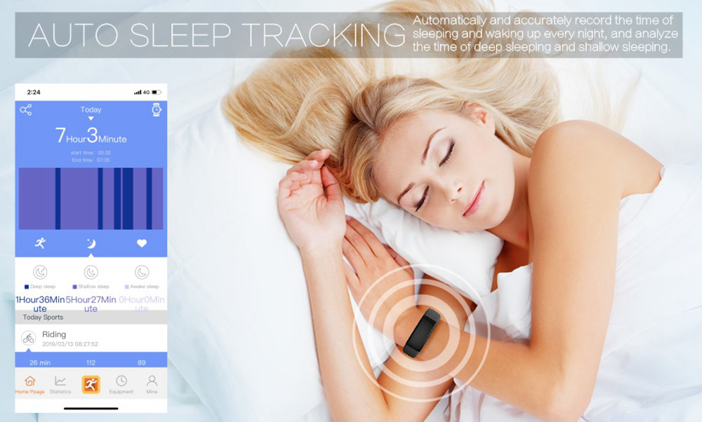 Makibes SR1 Smart Bracelet 0.96 Inch LCD Screen Heart Rate Sleep Monitor IP68 Waterproof Band Support Strava - Gray
