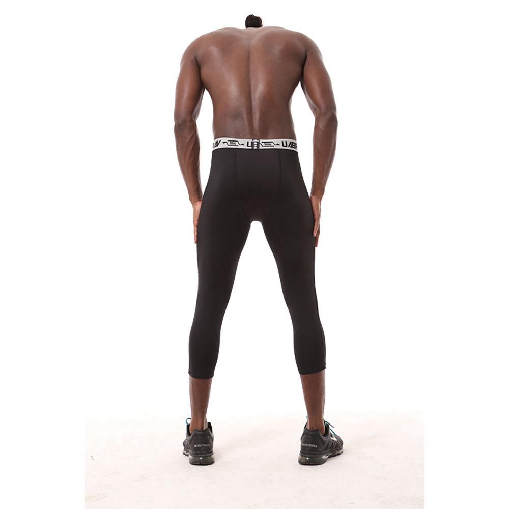 X9 Men Fitness Pants Training Elastic Sports Capri Trousers Size S - Black