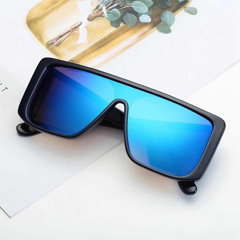 S9010 Unisex Classic Polarized Sunglasses Vintage Square Mirror UV400 - Blue + Pink