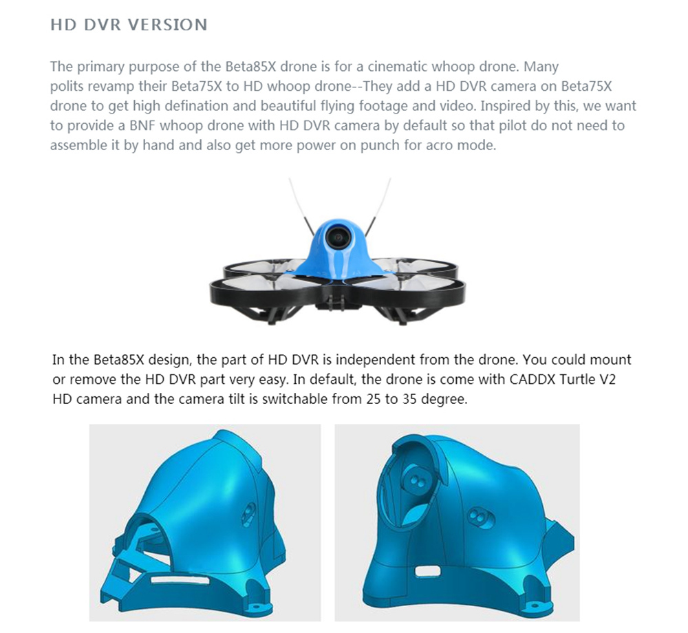 BETAFPV Beta85X HD 85mm Brushless Whoop 2-3S FPV Racing Drone F4 FC OSD Caddx Turtle V2 Camera BNF - Frsky LBT Receiver
