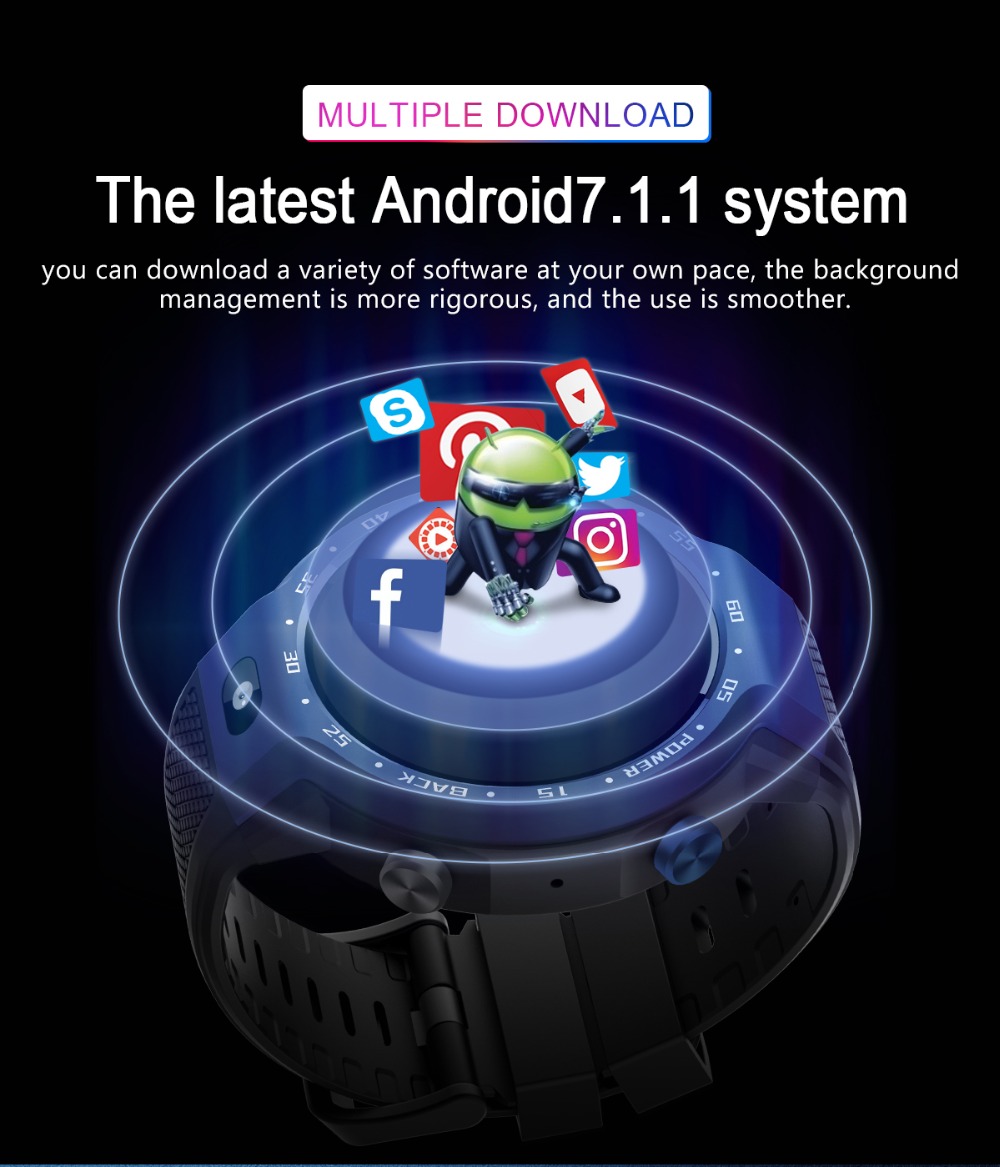 LEMFO LEM9 4G Smartwatch Phone Android 7.1 MTK6739+NRF52840 Dual System 1GB RAM 16GB ROM 1.39 inch Screen GPS Heart Rate Monitor - Gray